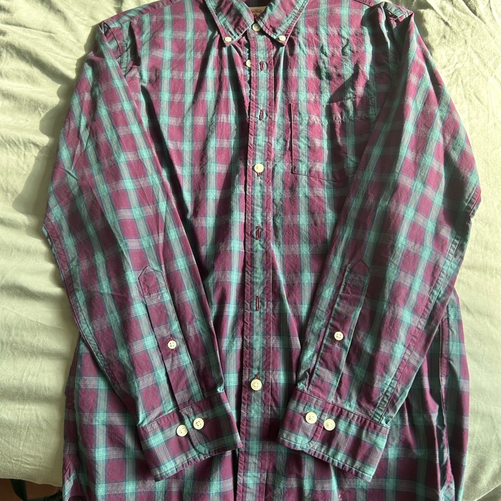Brooks Brothers Plaid Shirt - Purple and Teal